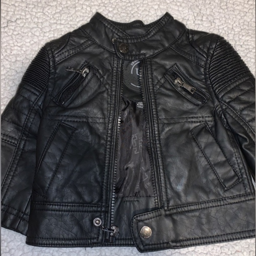 Baby Urban Republic Black Faux Leather Jacket 6-9 Months